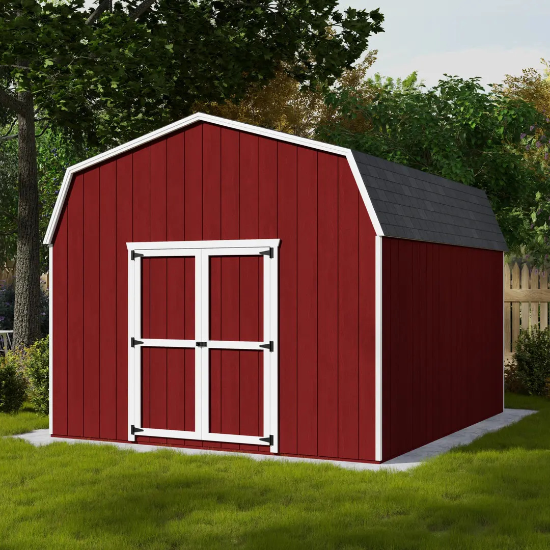 Little Cottage Co. 12 x 14 Foot Value Gambrel Barn with 6 Foot Sidewalls - Precut Kit