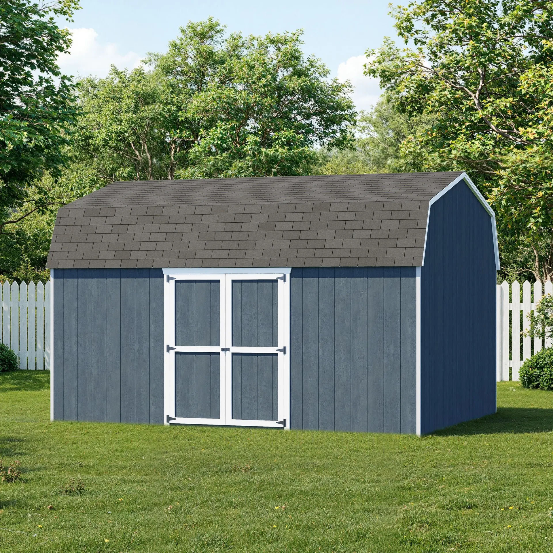 Little Cottage Co 12 x 16 Foot Value Gambrel Barn with Side Entry