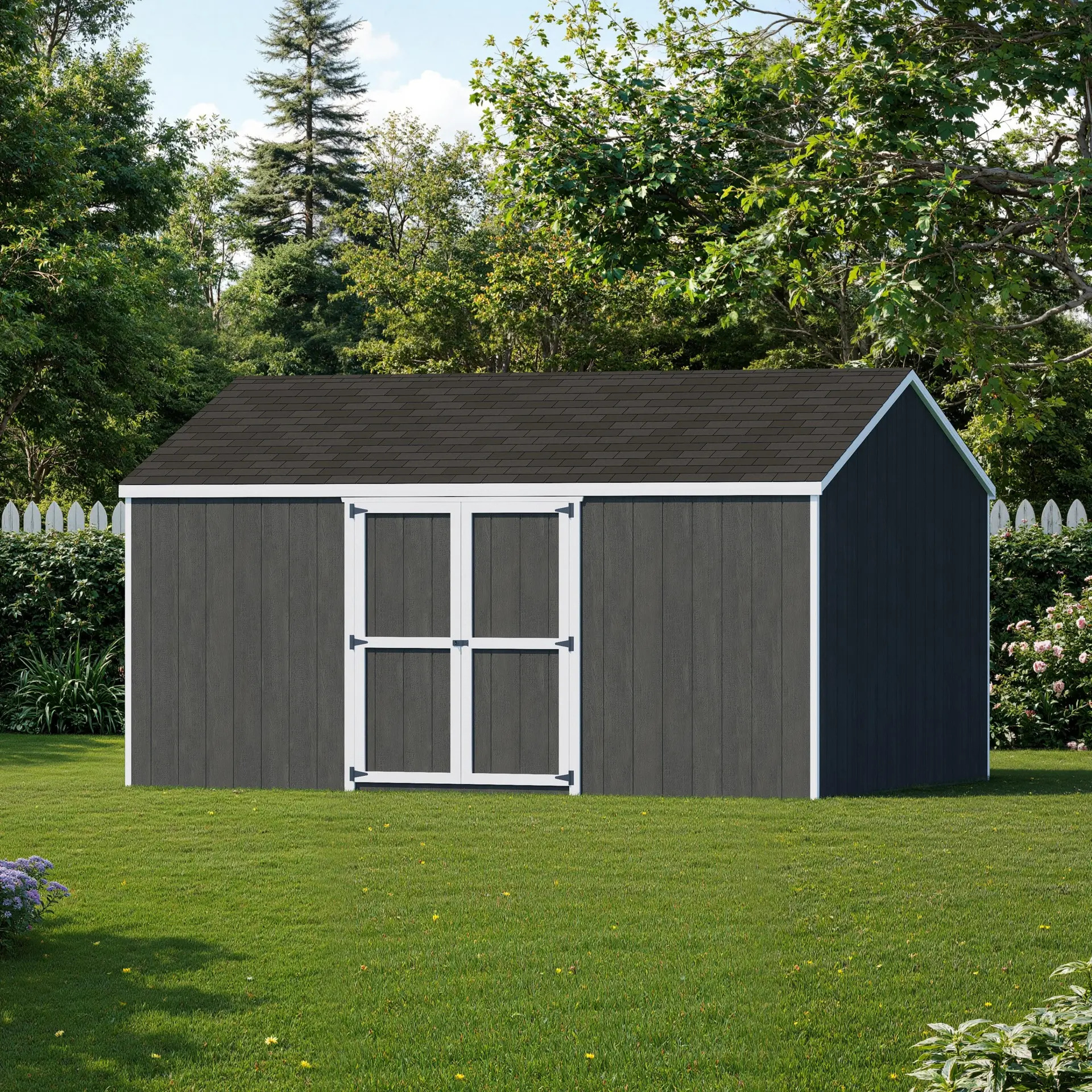 Little Cottage Co 12 x 16 Foot Value Gable Shed with Side Entry