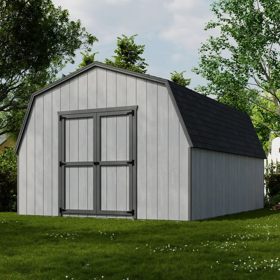 Little Cottage Co. 12 x 16 Foot Value Gambrel Barn with 4 Foot Sidewalls - Precut Kit