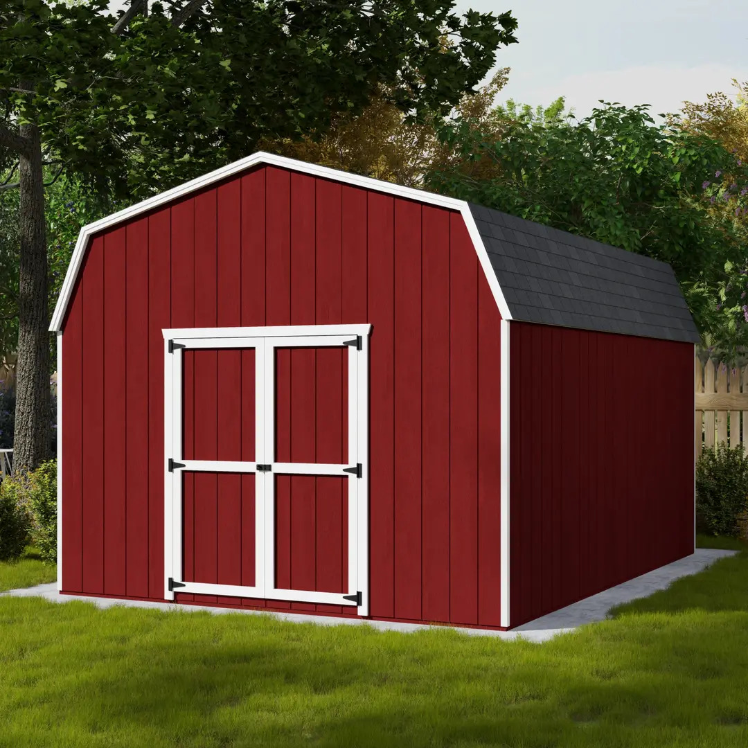 Little Cottage Co. 12 x 16 Foot Value Gambrel Barn with 6 Foot Sidewalls - Precut Kit