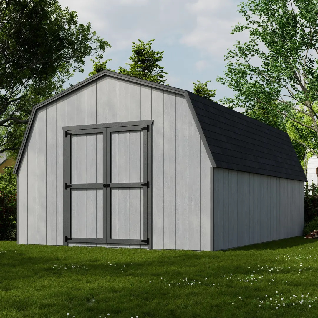 Little Cottage Co. 12 x 18 Foot Value Gambrel Barn with 4 Foot Sidewalls - Precut Kit