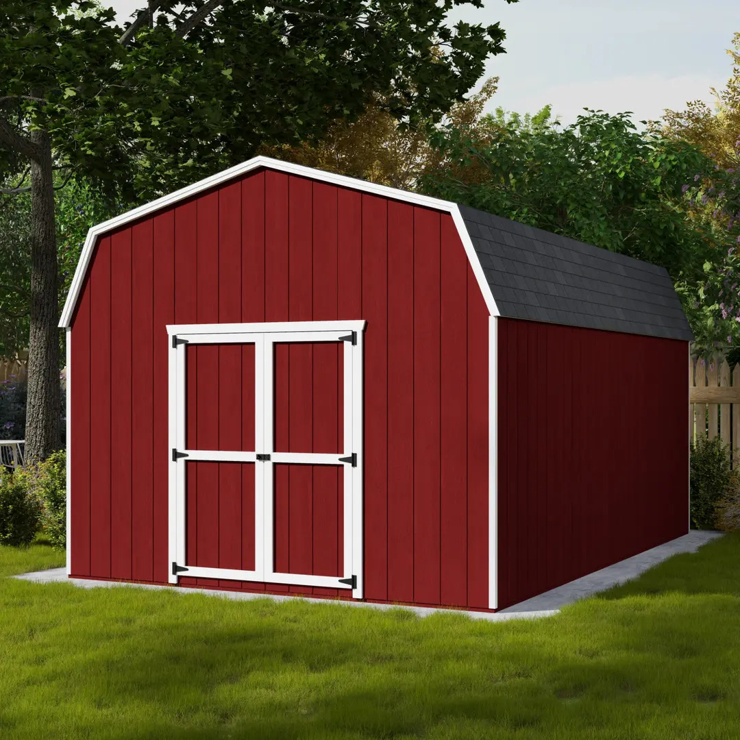 Little Cottage Co. 12 x 18 Foot Value Gambrel Barn with 6 Foot Sidewalls - Precut Kit
