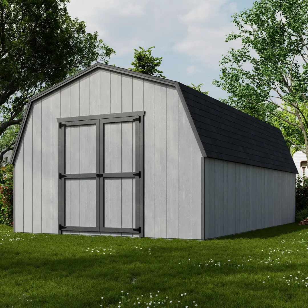 Little Cottage Co. 12 x 20 Foot Value Gambrel Barn with 4 Foot Sidewalls - Precut Kit