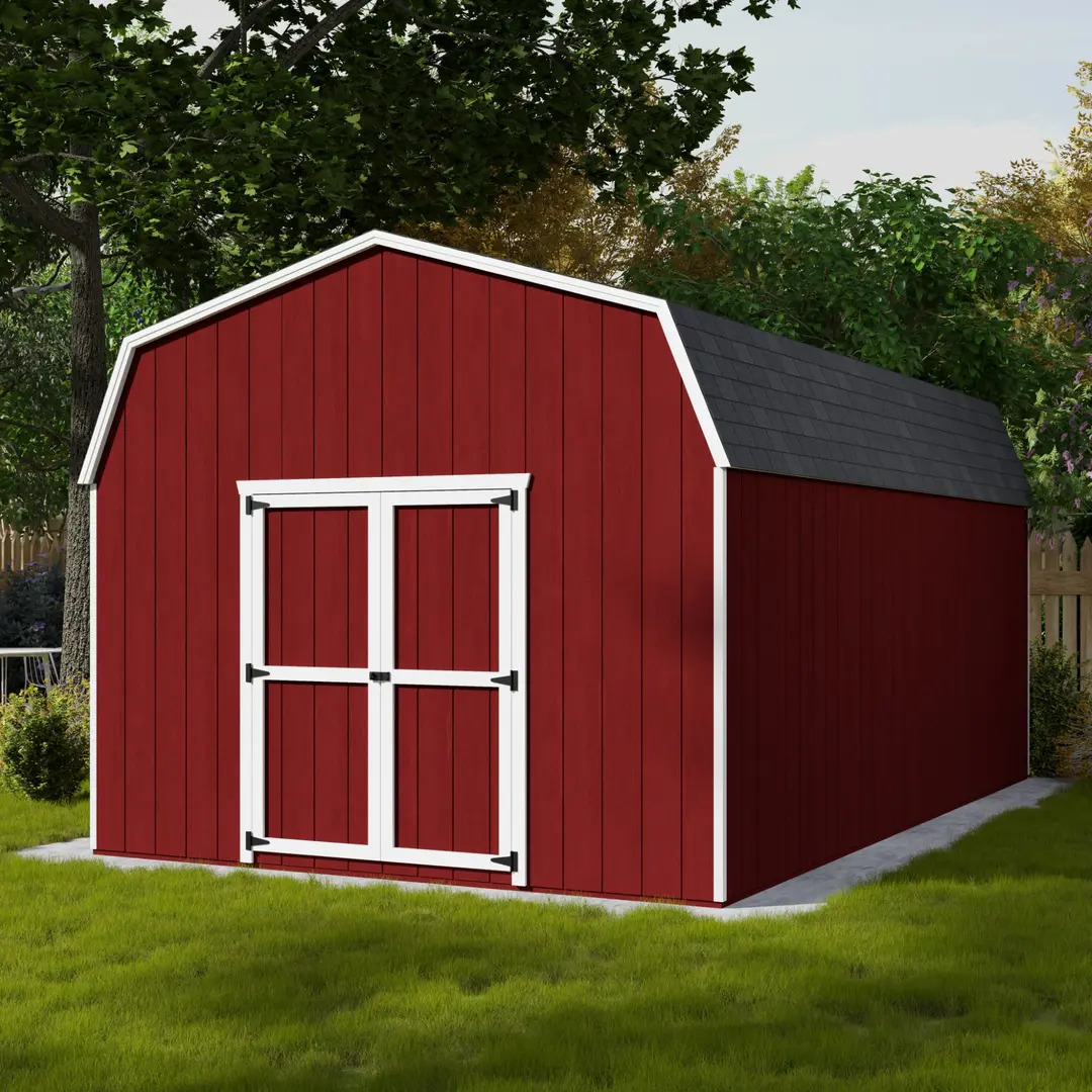 Little Cottage Co. 12 x 20 Foot Value Gambrel Barn with 6 Foot Sidewalls - Precut Kit