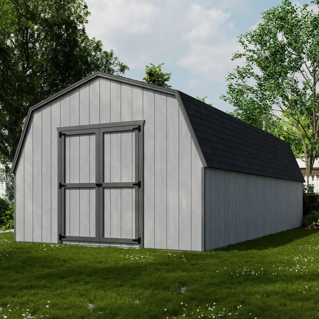Little Cottage Co. 12 x 24 Foot Value Gambrel Barn with 4 Foot Sidewalls - Precut Kit