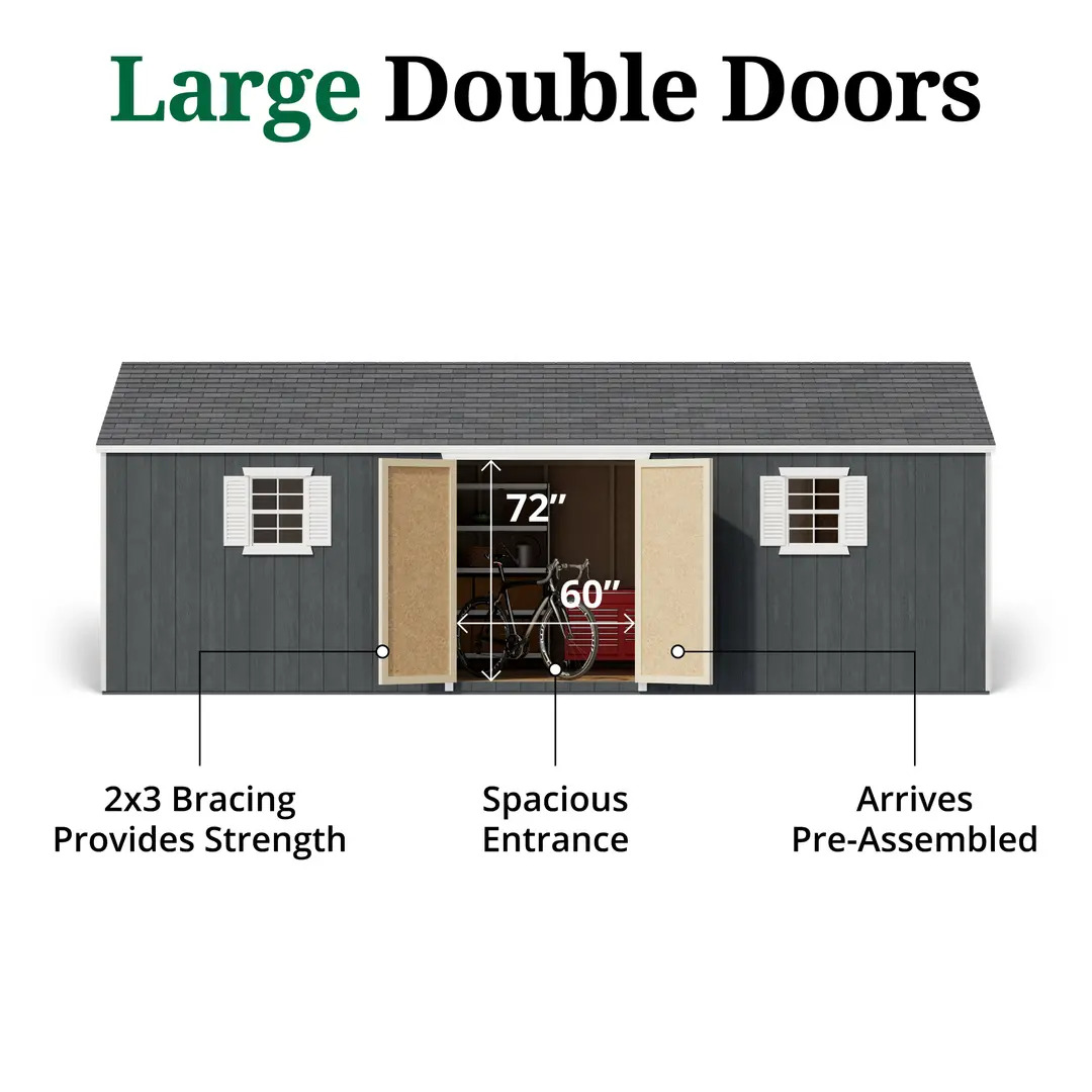 Little Cottage Co. 12 x 24 Foot Value Workshop Shed with Floor - Precut Kit