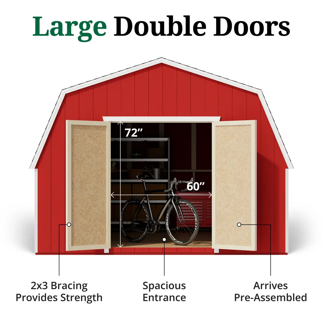 Little Cottage Co. 12 x 20 Foot Value Gambrel Barn with 4 Foot Sidewalls - Precut Kit