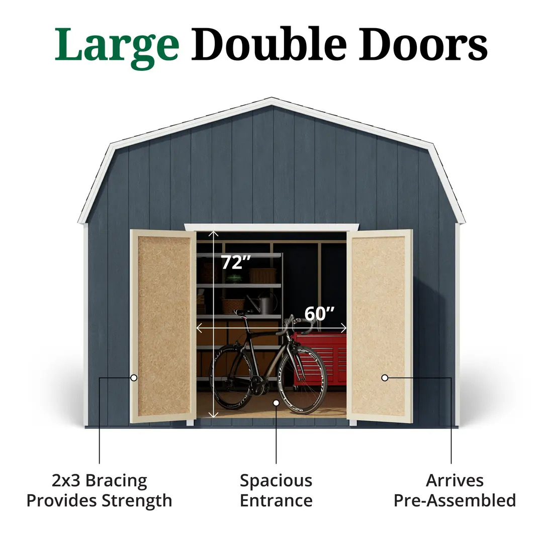 Little Cottage Co. 12 x 12 Foot Value Gambrel Barn with 6 Foot Sidewalls - Precut Kit