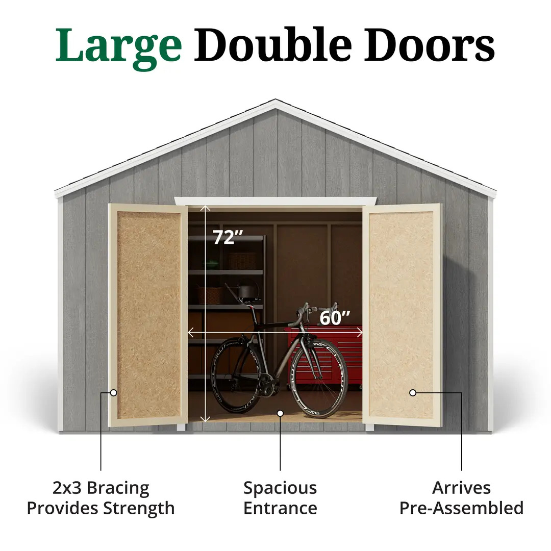 Little Cottage Co. 12 x 20 Foot Value Gable Shed with Floor - Precut Kit
