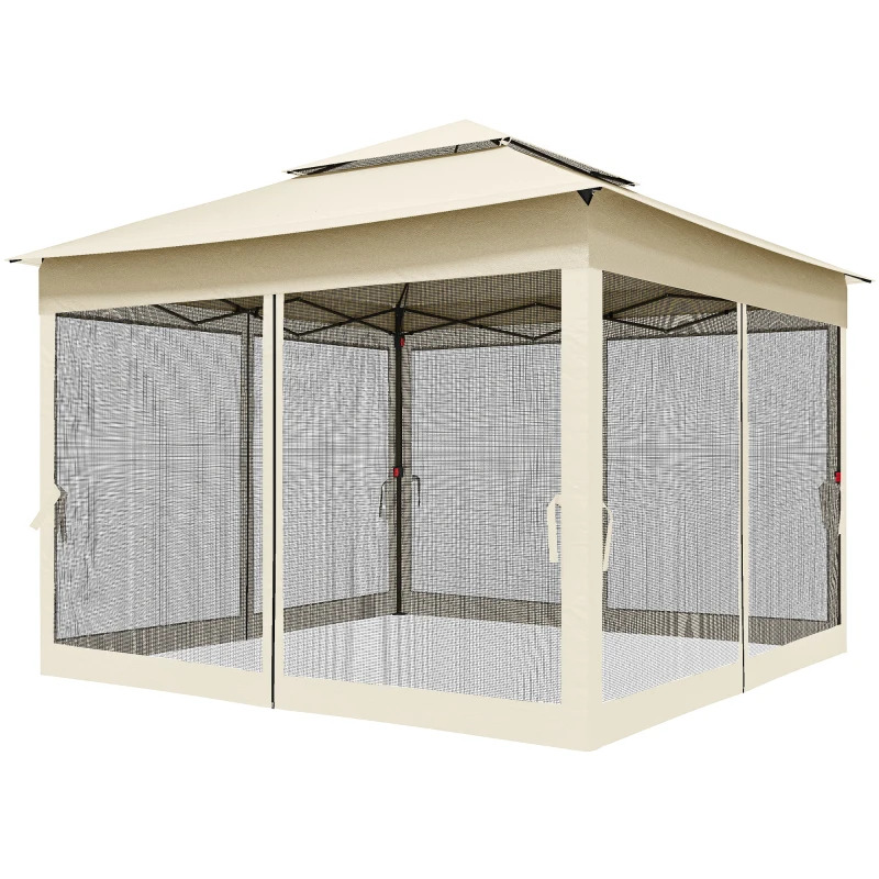 Outsunny 11 x 11 Foot Portable Gazebo with Zipper Netting