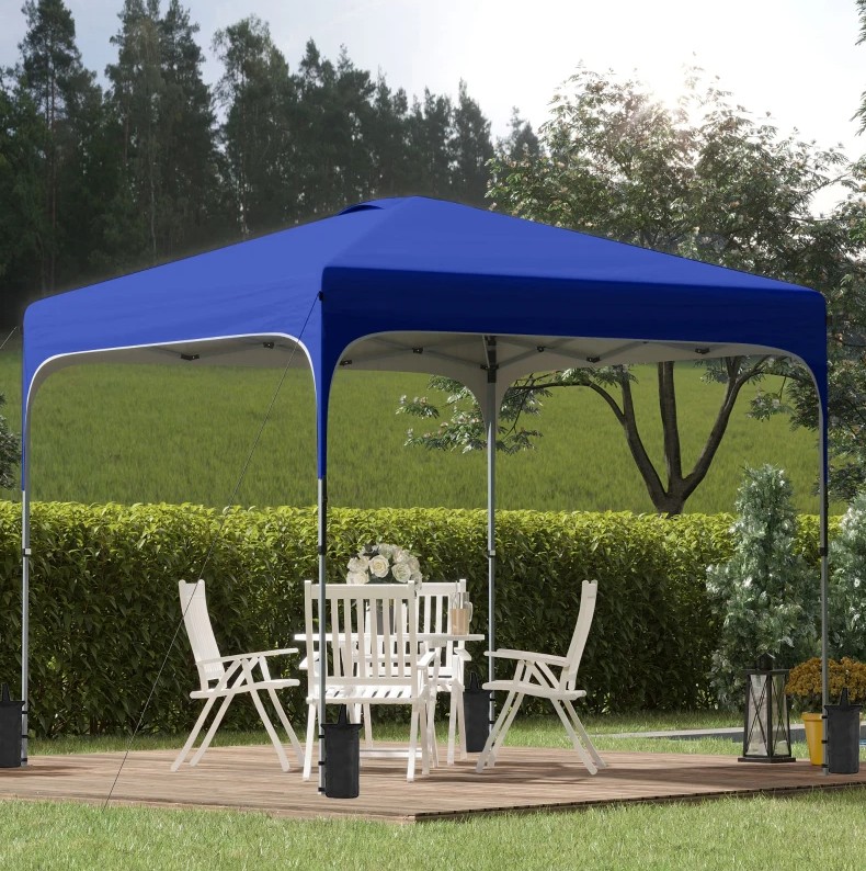 Outsunny 10 x 10 Foot Pop Up Canopy Tent with Wheeled Carry Bag
