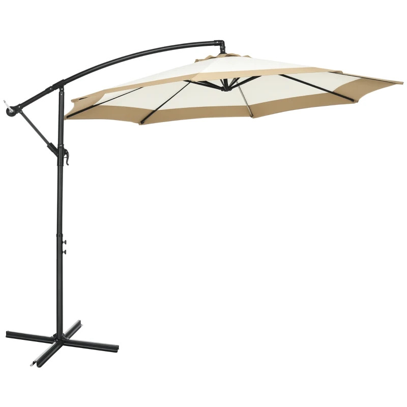 Outsunny 10 Foot Cantilever Umbrella with Crank and Cross Base