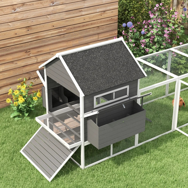 PawHut 137 Inch D51-099V01 Wooden Chicken Coop with Nesting Box