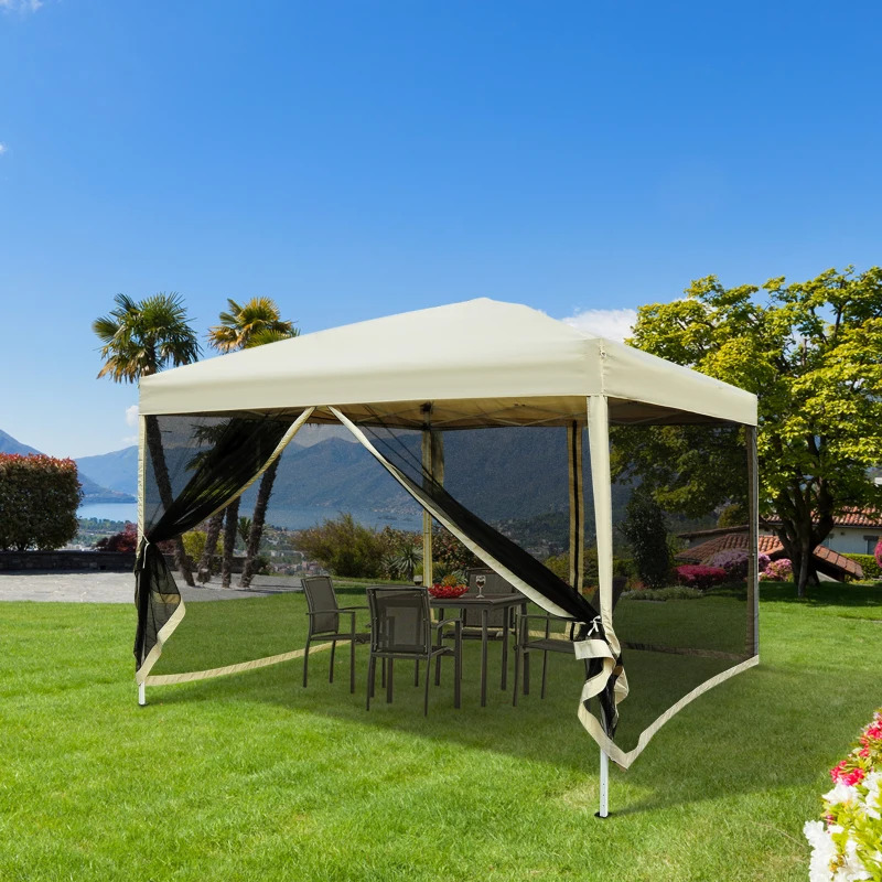 Outsunny 10 x 10 Foot Pop Up 210D Oxford Screen House Canopy
