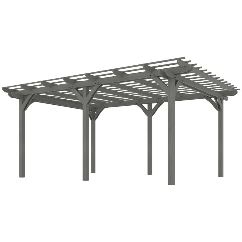 Outsunny 12 x 16 Foot Outdoor Wooden Pergola with Grape Trellis