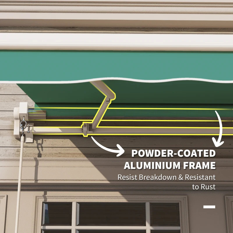 Outsunny 10 x 8 Foot Manual Retractable Sun Shade Patio Awning