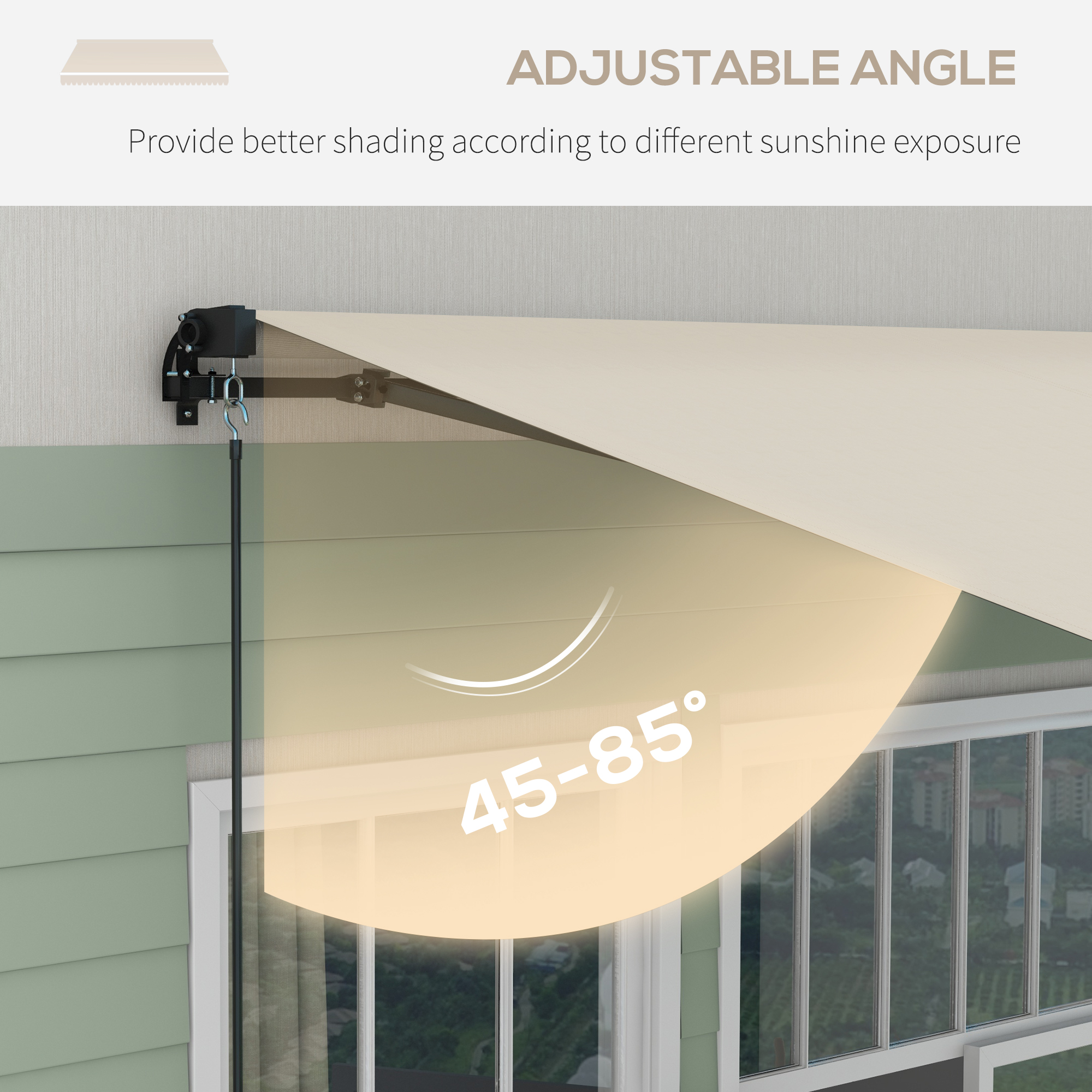 Outsunny 13 x 10 Foot Retractable Sunshade Awning