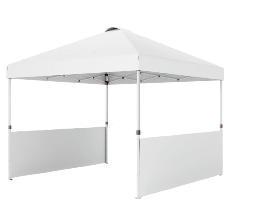 Outsunny 10 x 10 Foot Pop Up Canopy Tent with 2 Half-Sidewalls