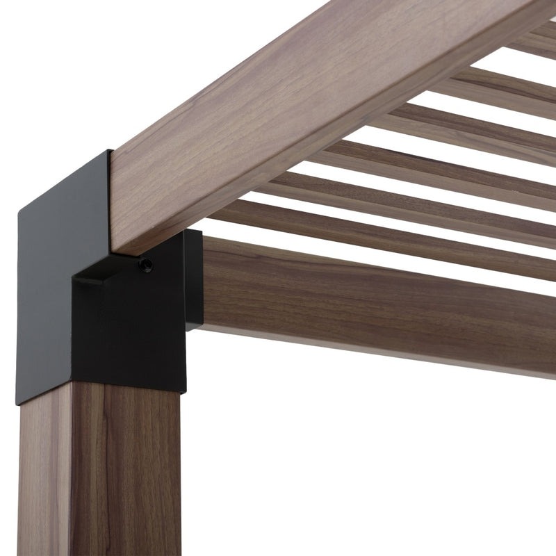 Sunjoy 12 x 10 Foot Brandon Modern Wood-Look Steel Pergola