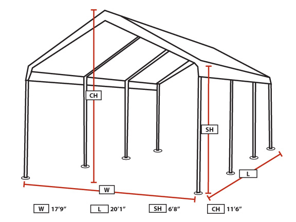 King Canopy 17 x 20 Foot Hercules Outdoor Canopy and Camper Shelter