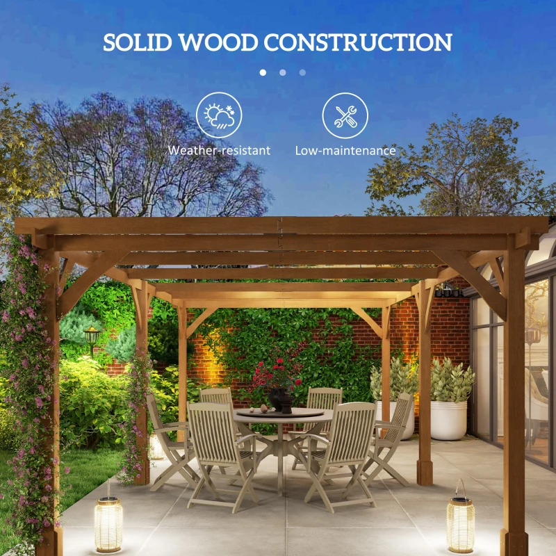 Outsunny 20 x 10 Foot Wood Pergola with Grape Trellis