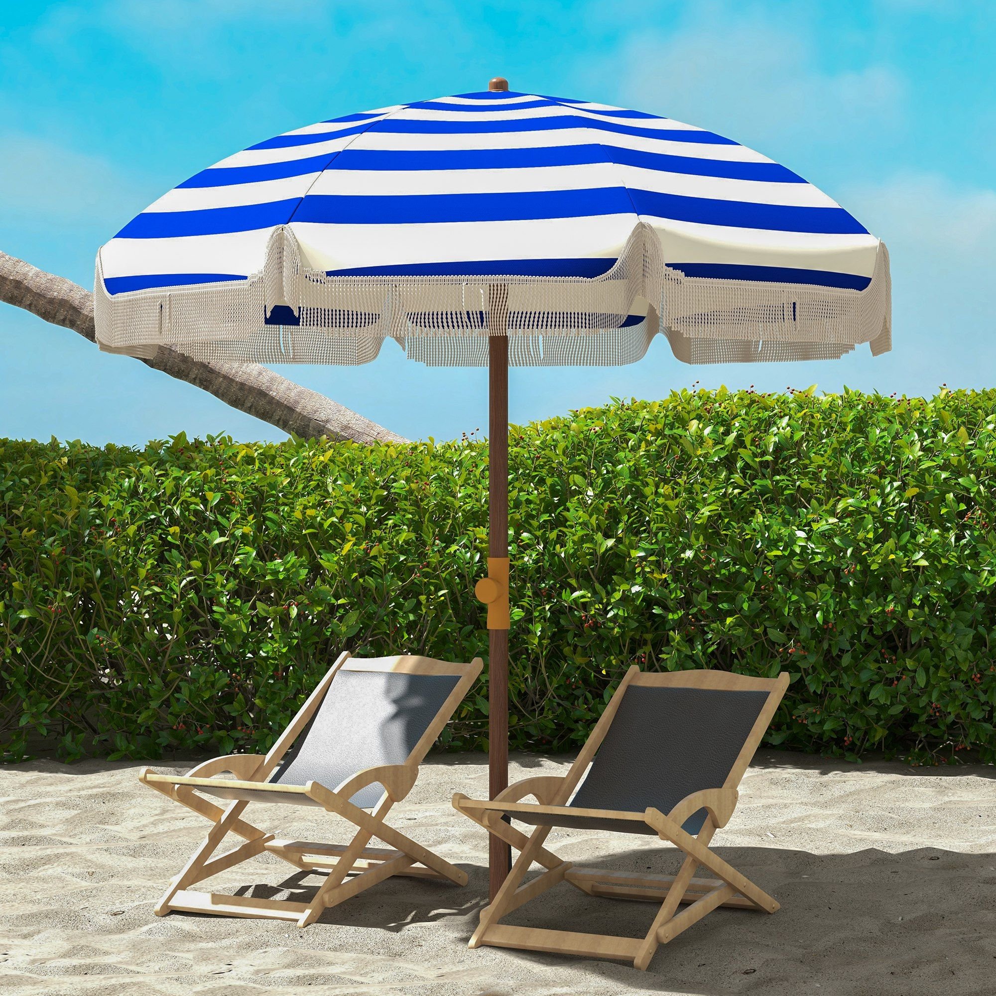Outsunny 6 1/5 Foot Beach Umbrella