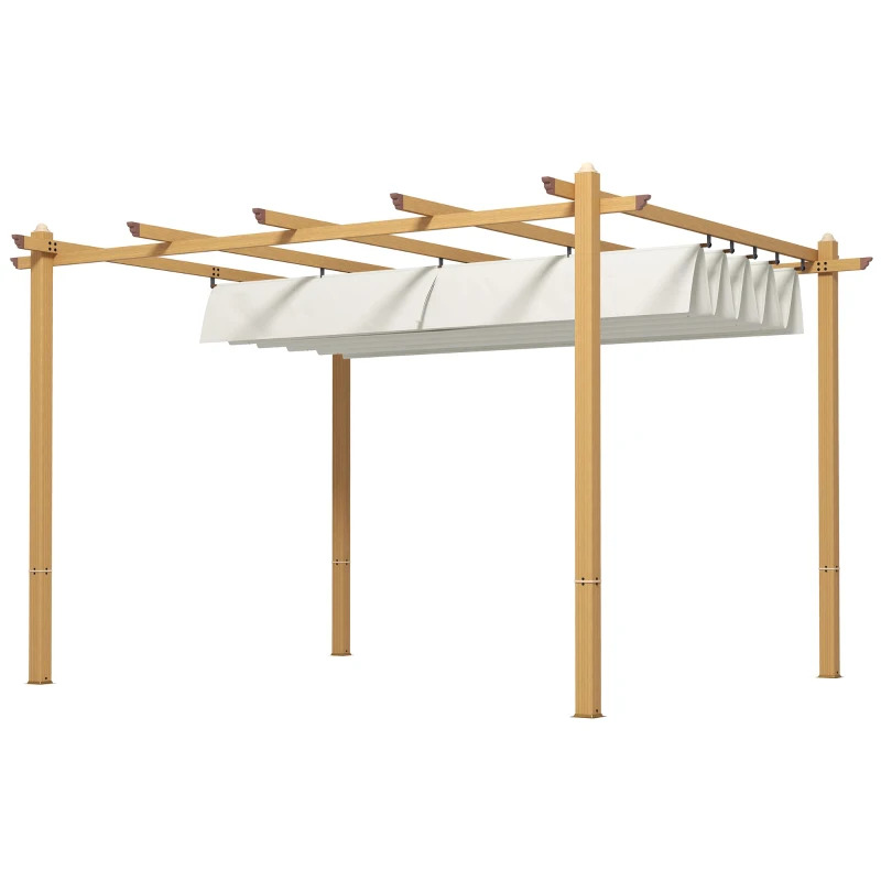 Outsunny 10 x 13 Foot Retractable Aluminum Pergola Canopy