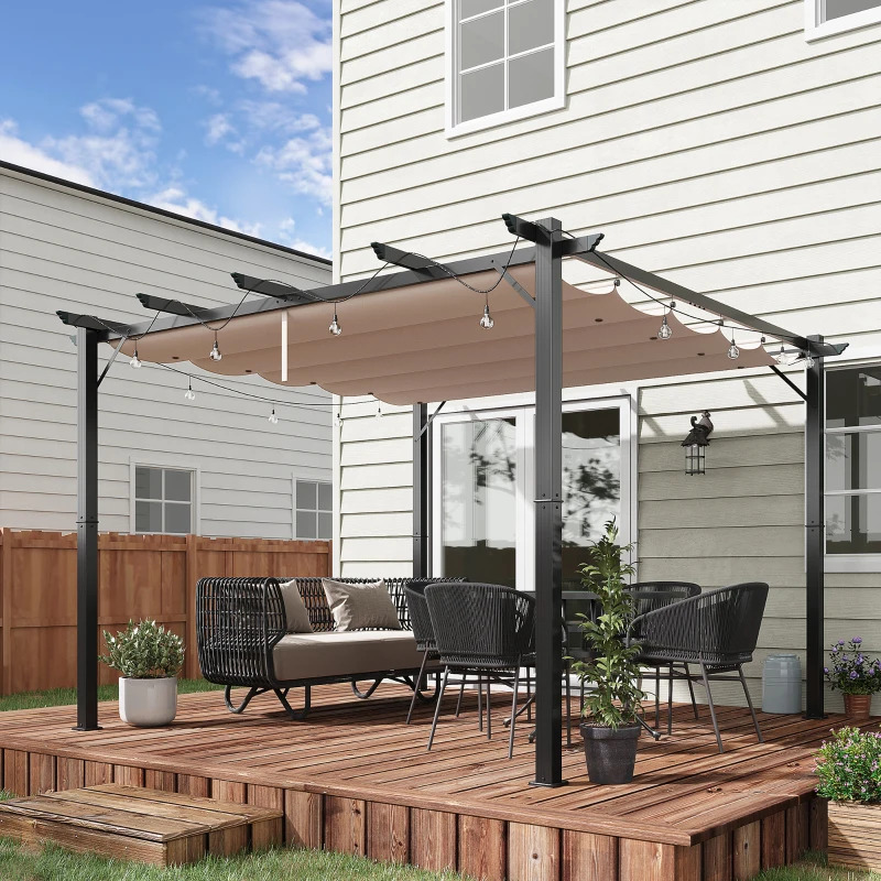 Outsunny 10 x 10 Foot Aluminum Patio Pergola