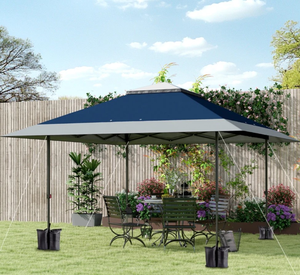 Outsunny 13 x 13 Foot Pop Up Canopy Tent with Wheeled Carry Bag