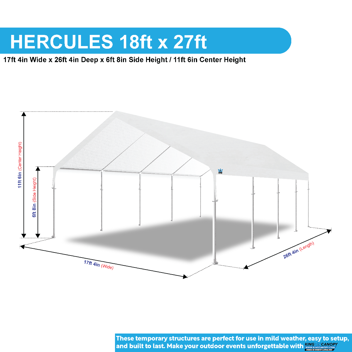 17 x 27 Hercules Outdoor Canopy Shelter  from King Canopy