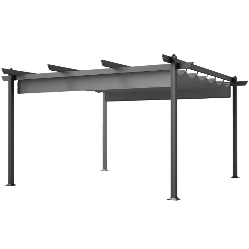 Outsunny 13 x 13 Foot Aluminum Retractable Pergola Canopy