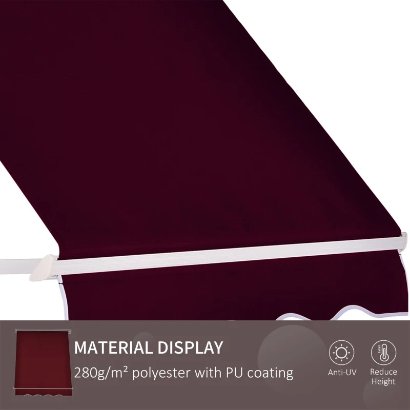 Outsunny 6 Foot Manual Drop-Arm Retractable Window Awning