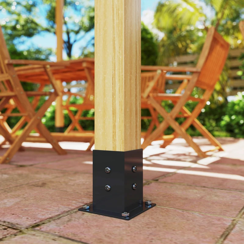 Outsunny 15 Degree Slanted DIY Pergola Kit with 4-Way Brackets