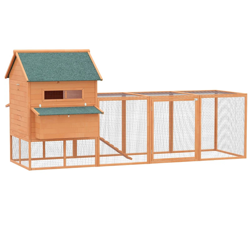 PawHut 137 Inch D51-099V01 Wooden Chicken Coop with Nesting Box