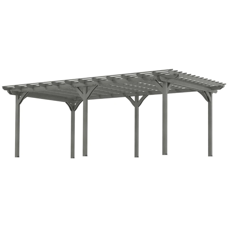 Outsunny 12 x 20 Foot Outdoor Wooden Pergola with Grape Trellis