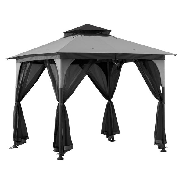 Sunjoy 9 1/2 x 9 1/2 Foot Netted Soft-Top Garden Gazebo