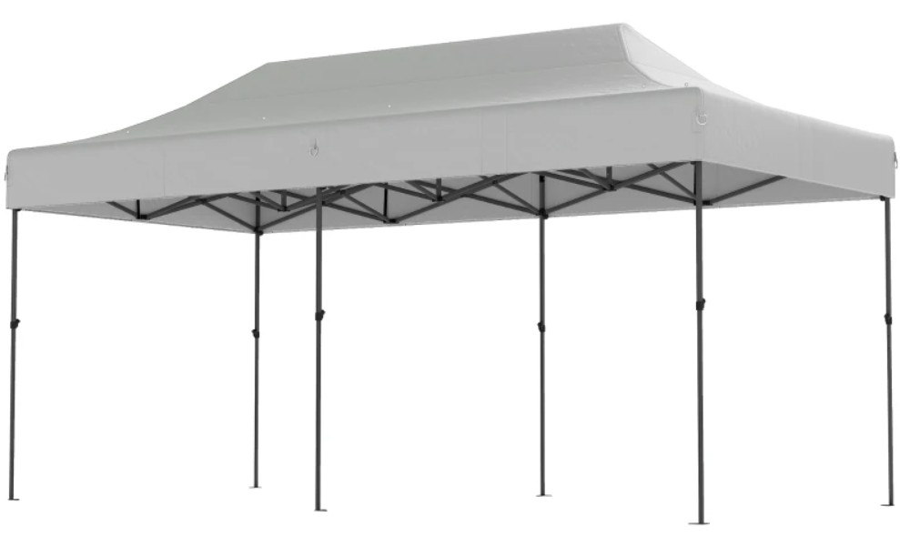 Outsunny 10 x 20 Foot Pop Up Canopy Tent with Wheeled Bag