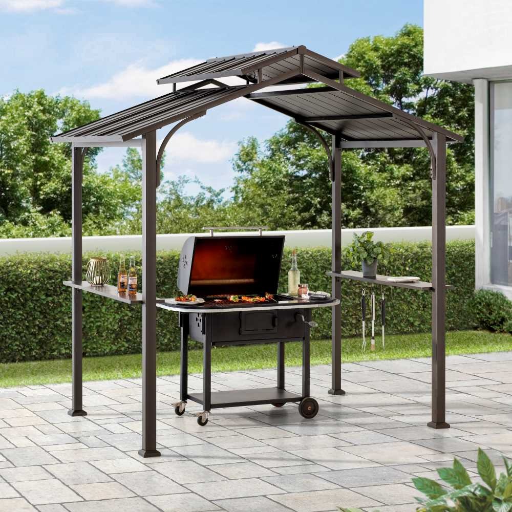 Sunjoy 5 x 8 Foot Hardtop Two-Tier Grill Gazebo