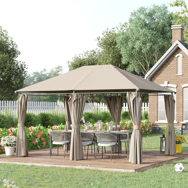 Outsunny 10 x 13 Foot Outdoor Patio Gazebo with Removable Sidewalls