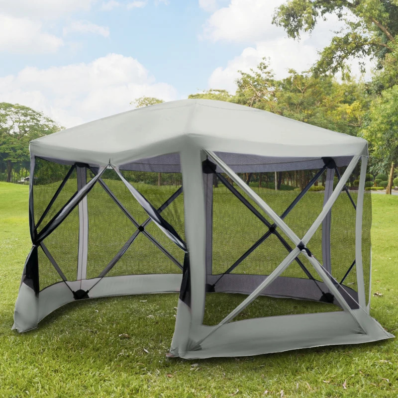 Outsunny 12 x 12 Foot Hexagon Pop-Up Gazebo