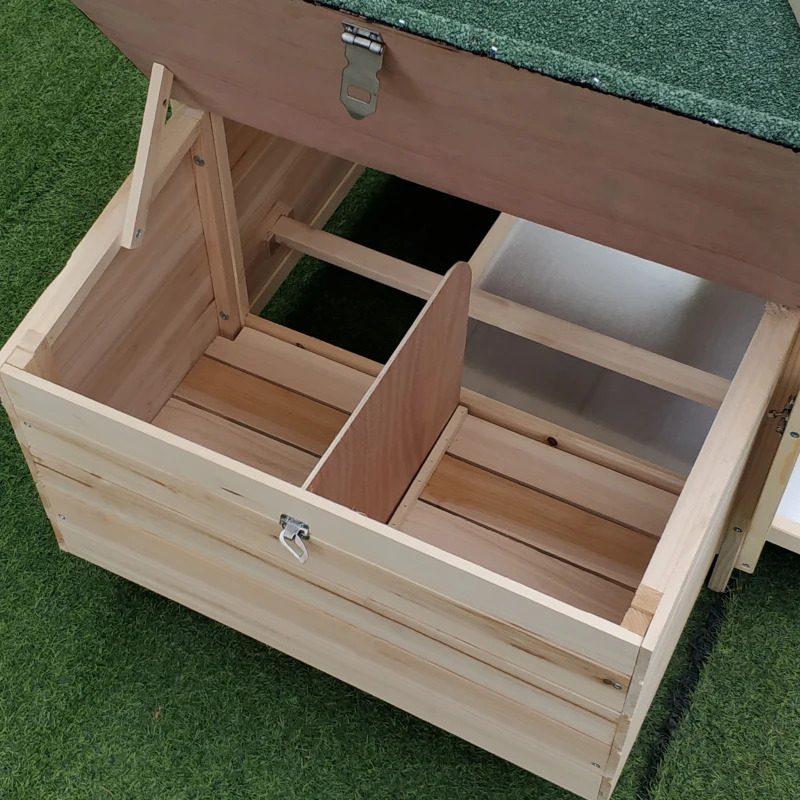 PawHut 77 Inch Wooden Chicken Coop with Removable Tray