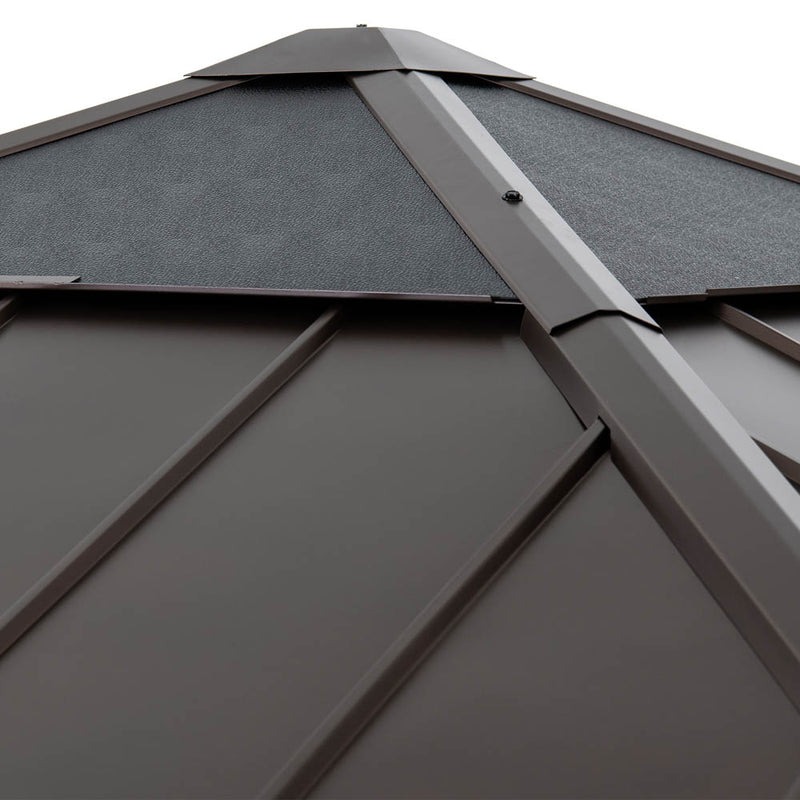 Sunjoy 11 x 11 Foot Hardtop Skylight Cedar Gazebo