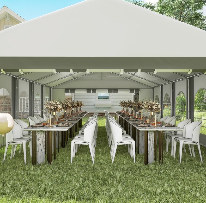 Outsunny 20 x 33 Foot Heavy Duty Party Tent with Removable Sidewalls and Windows