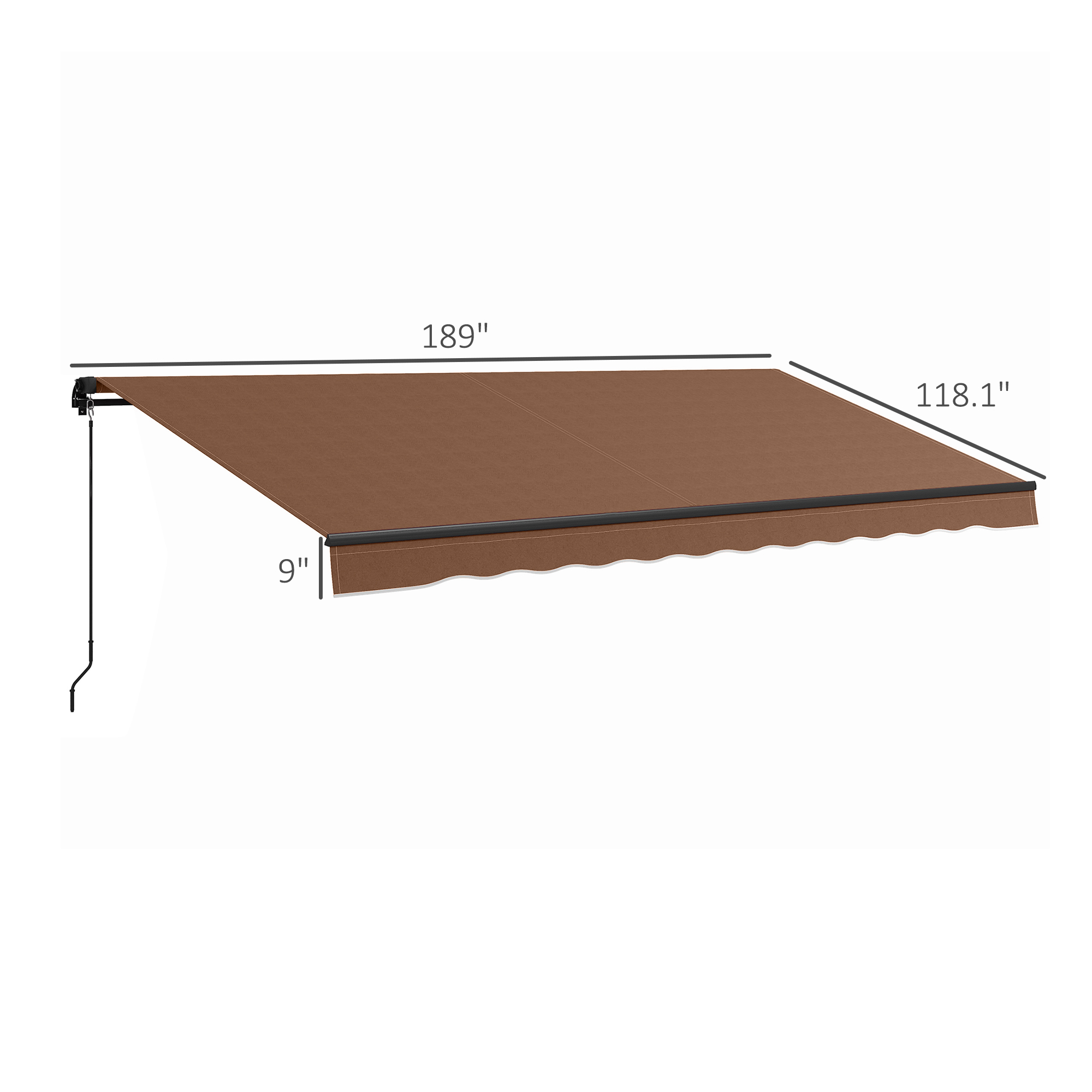 Outsunny 16 x 10 Foot Retractable Sunshade Awning