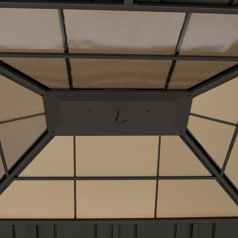 Sunjoy 13 x 15 Foot Hardtop Skylight Cedar Gazebo