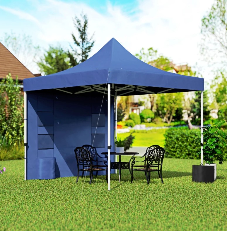 Outsunny 10 x 10 Foot Heavy Duty Pop Up Canopy Tent with Storage Pockets