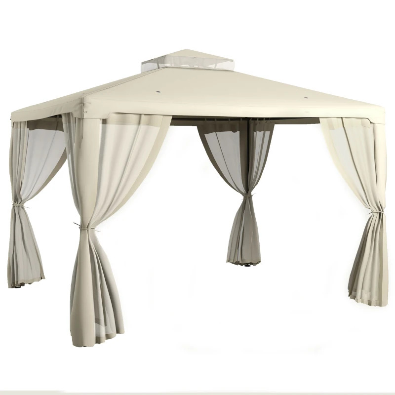 Outsunny 10 x 10 Foot Two-Tier Steel Frame Patio Gazebo