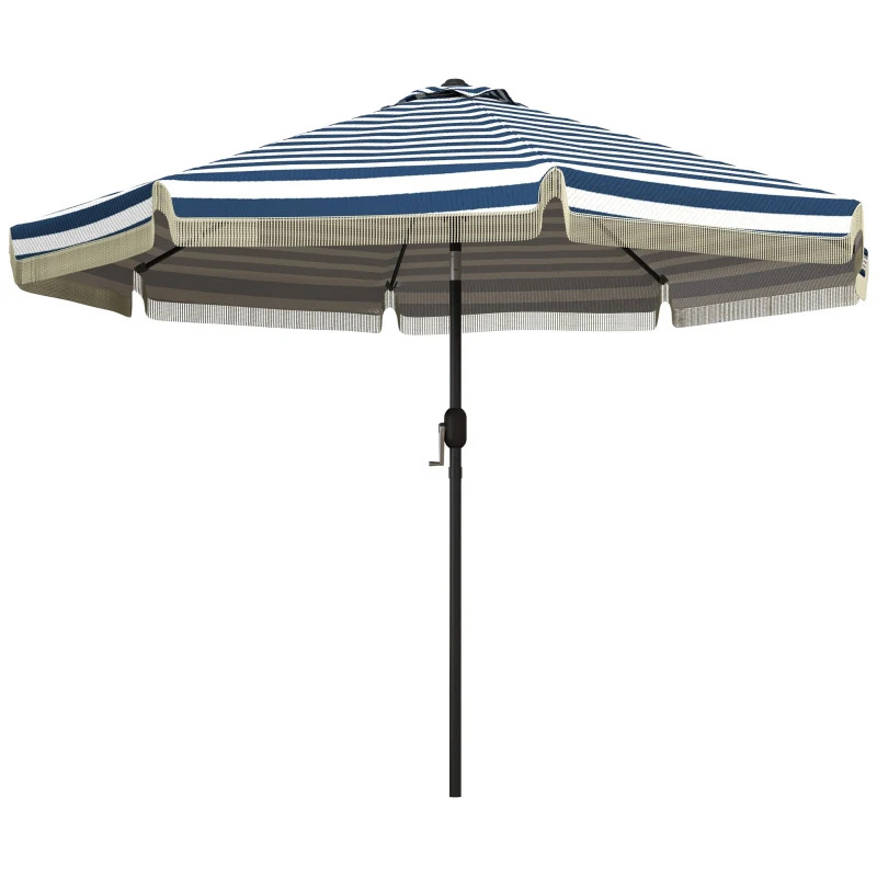 Outsunny 9 Foot Ruffled Patio Umbrella with Crank