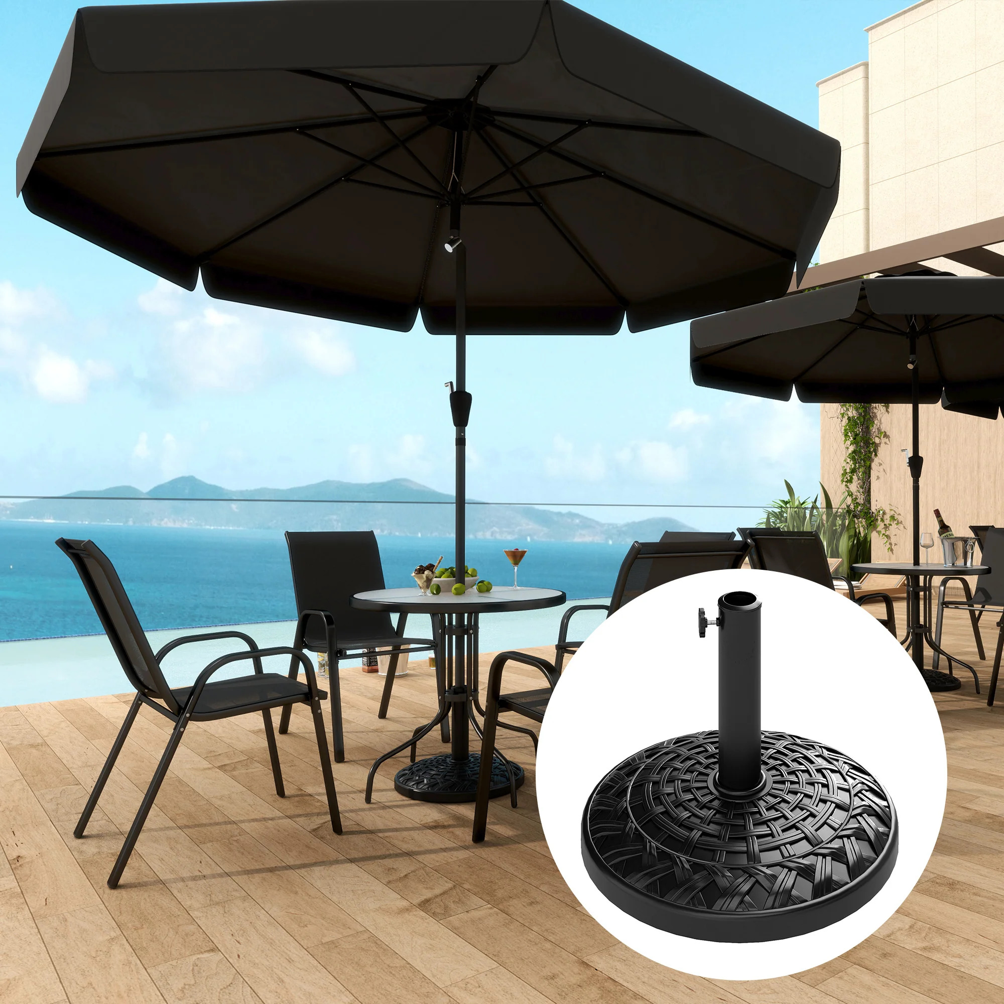 Outsunny 19 Inch Round Patio Umbrella Base